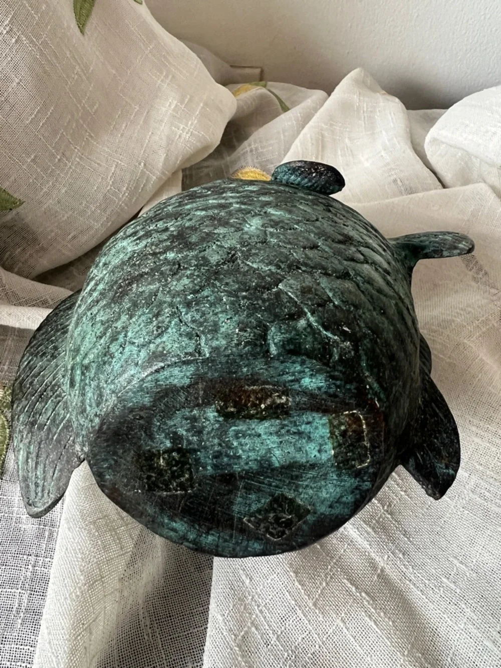 Vintage Asian Bronze Koi Fish Vase